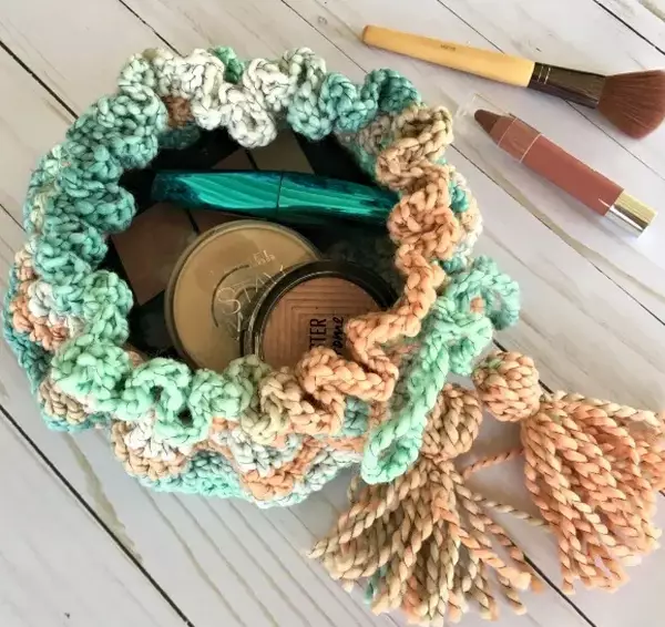 Drawstring Makeup Bag Crochet Pattern