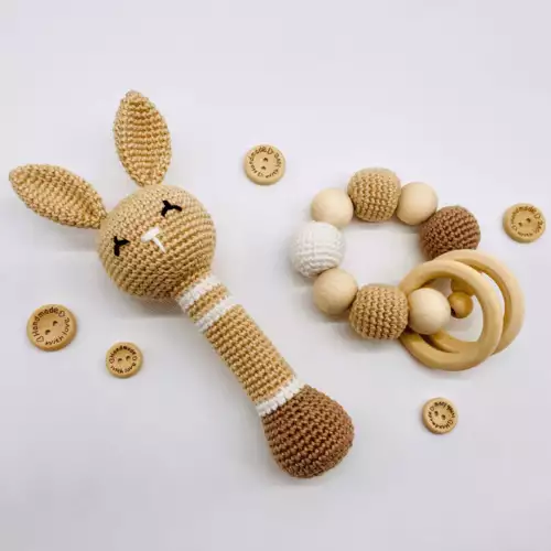 Free Amigurumi Crochet Bunny Rattle Pattern