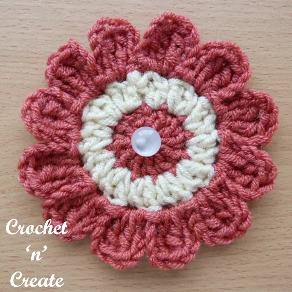 Free Crochet Flower Applique Pattern