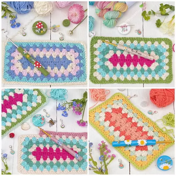 Rectangle Crochet Granny Square Pattern