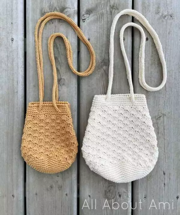 Rosette Drawstring Bag Crochet Pattern