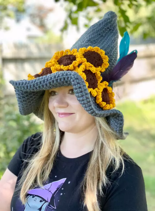 Sunflower Witch Hat Crochet Pattern