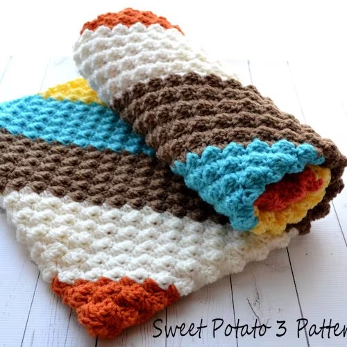C2C Crochet Striped Blanket Pattern