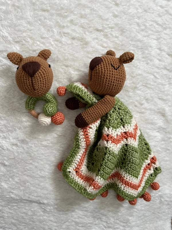Carlos, The Capybara Comforter And Rattle Crochet Pattern
