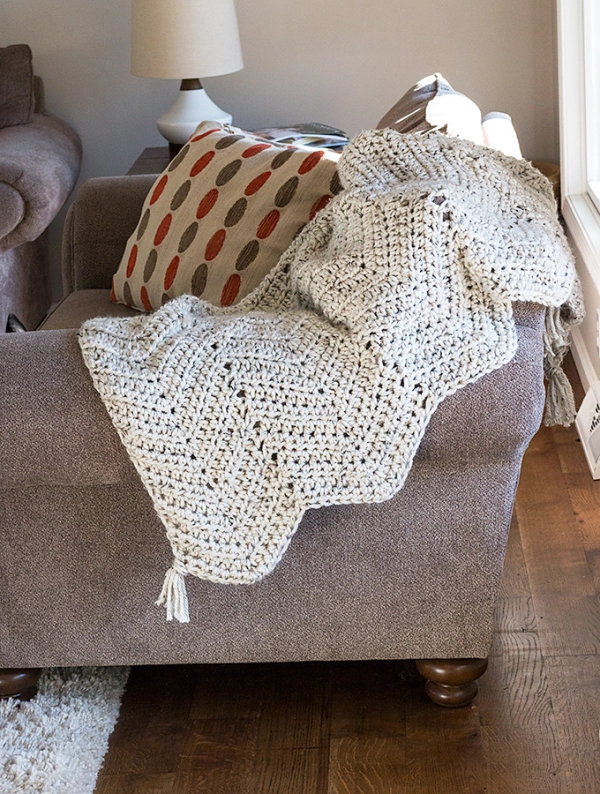 Chunky Chevron Throw Blanket Crochet Pattern