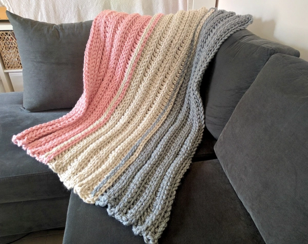 Chunky Ribbed Crochet Blanket Pattern