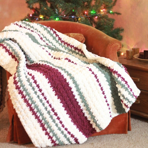 Chunky Stripe Crochet Blanket Pattern