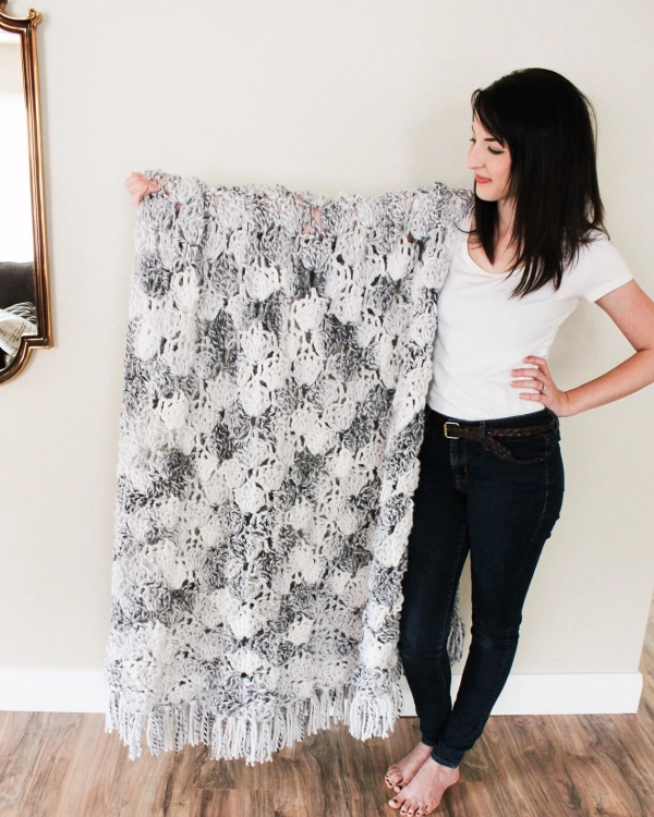 Chunky Texture Crochet Blanket Pattern