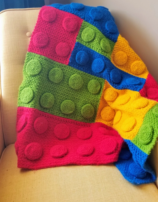 Crochet Lego Block Blanket Pattern
