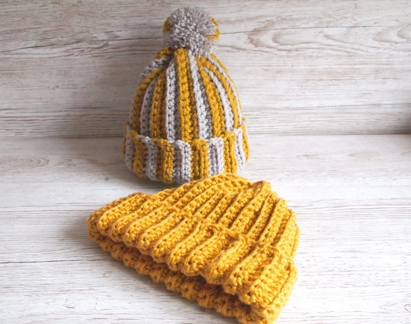 Ribbed Crochet Hat Tutorial