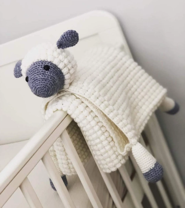 3-in-1 Sheep Crochet Baby Boy Blanket Pattern