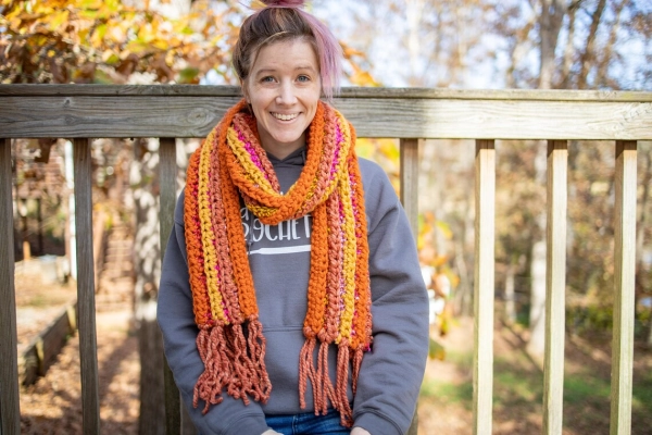 Chunky Crochet Colorful Scarf Pattern