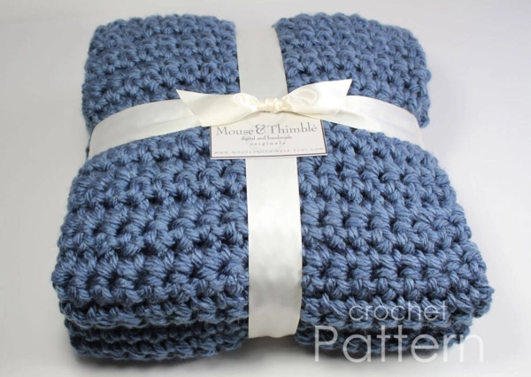 Chunky Square Crochet Baby Blanket