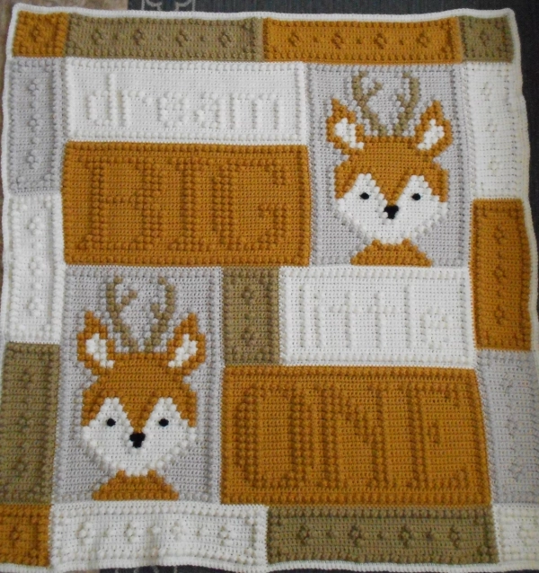 Deer Crochet Baby Blanket