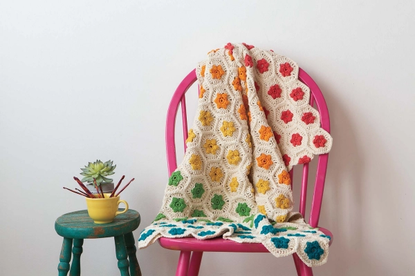 Rainbow Garden Throw Crochet Pattern