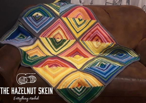 Split Square Temperature Blanket Crochet Pattern