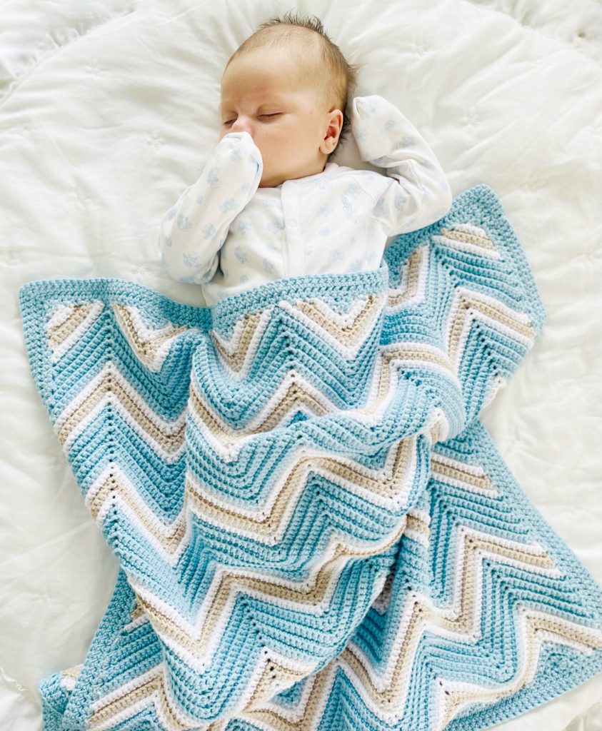 Squared-Off Chevron Baby Blanket » Weave Crochet