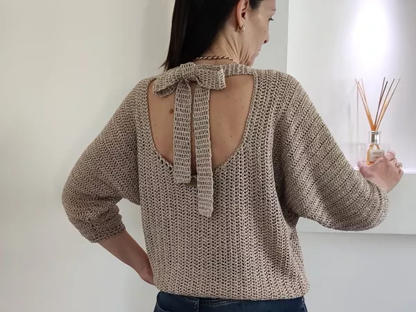 Oversized Open Back Sweater