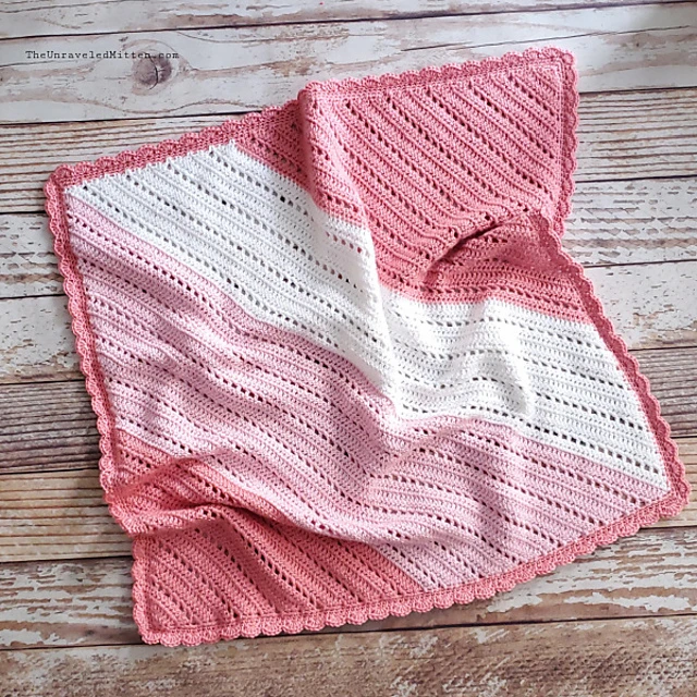 Diagonal Filet Baby Blanket » Weave Crochet