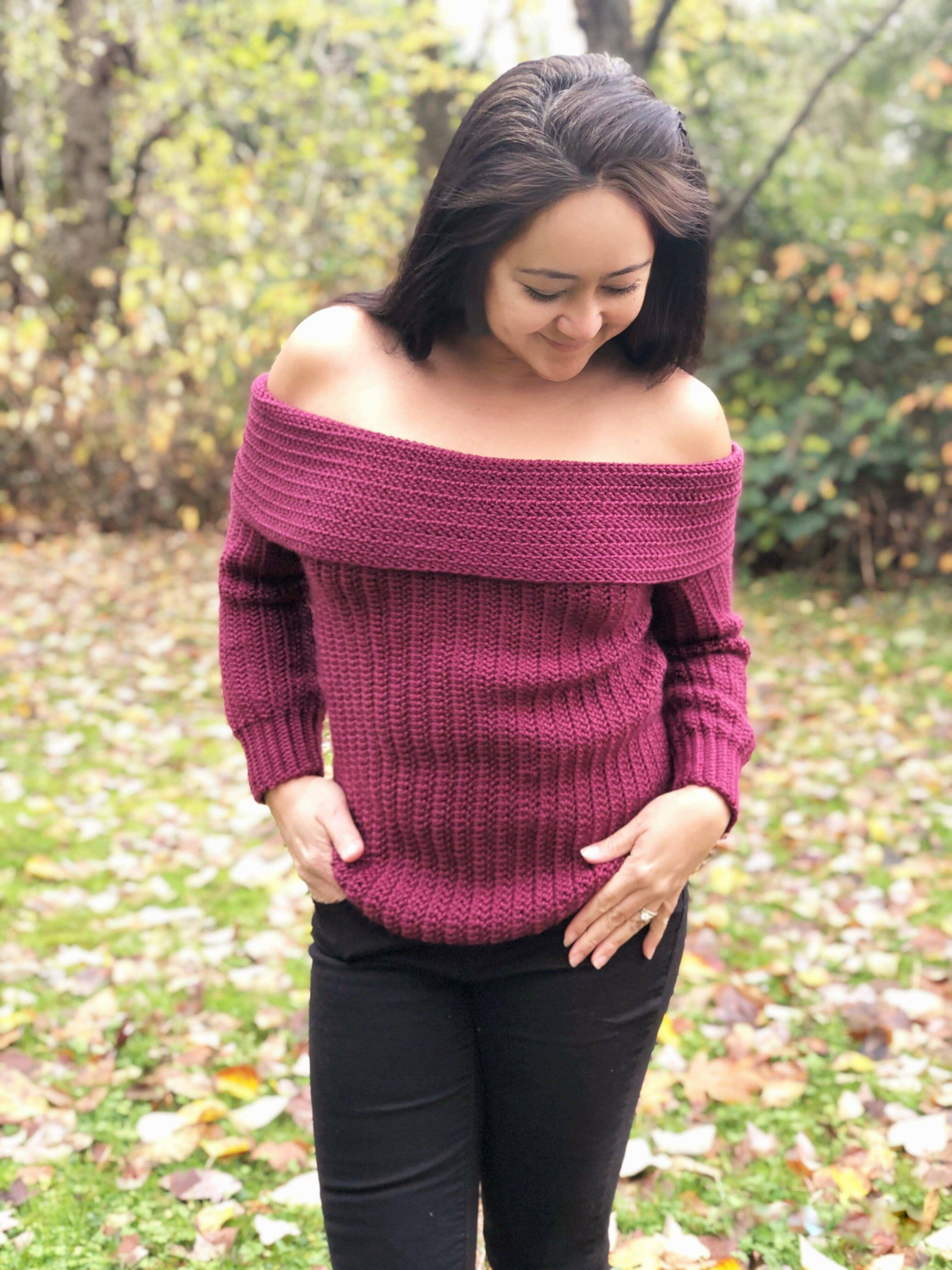 HugMe Off Shoulder Sweater » Weave Crochet