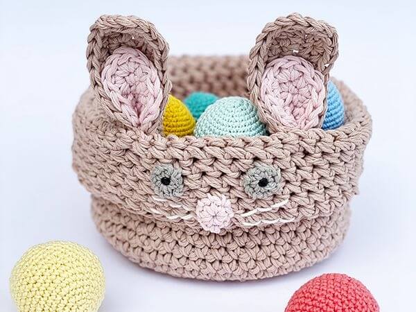 Crochet Bunny Easter Basket
