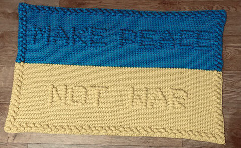 Мake peace not war protest blanket in ukraine colours