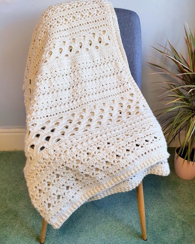 Textured Crochet Throw Blanket