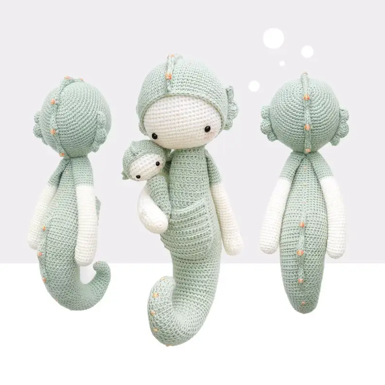 Crochet pattern lalylala SEPP the seahorse amigurumi diy