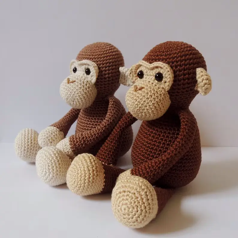 Crochet pattern monkeys Michel and Robin