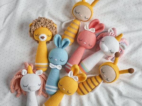 Rattle Amigurumi Toys Set