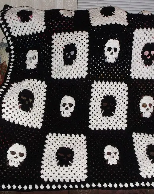 Skull crochet blanket pattern free