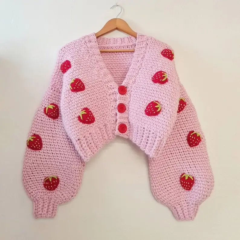 Strawberry cardigan crochet pattern free
