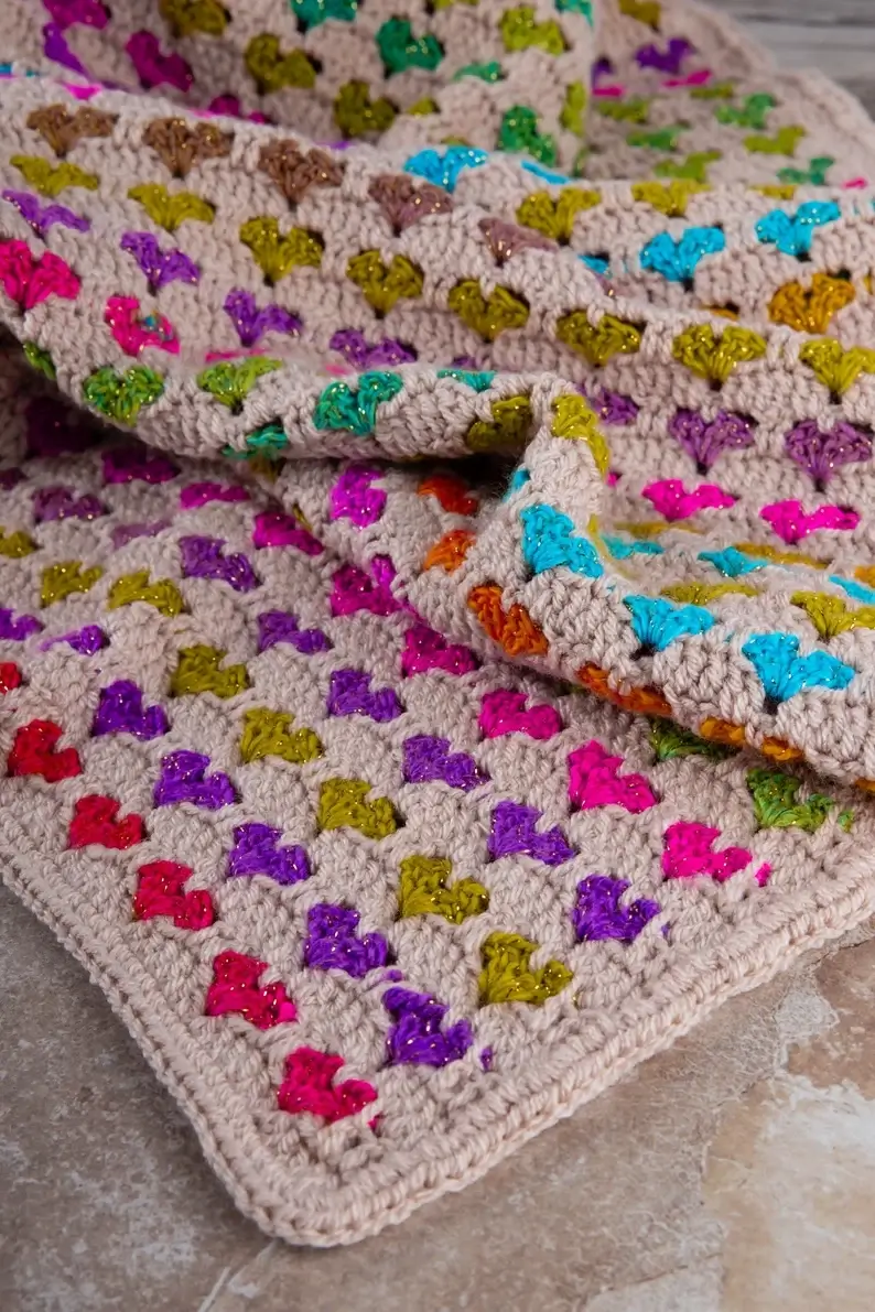 Easy Valentines Gift Crochet Afghan