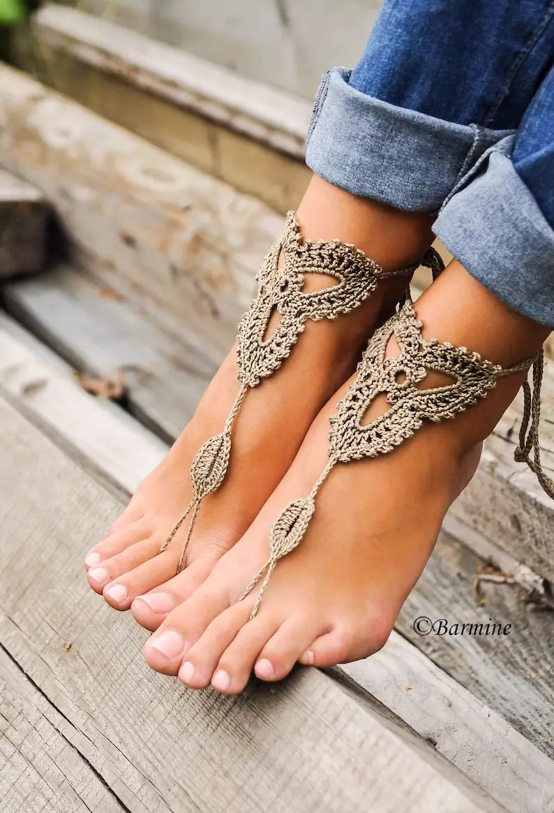 Lotus Barefoot sandals crochet pattern