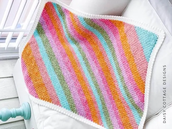 Rainbow Moss Stitch Blanket