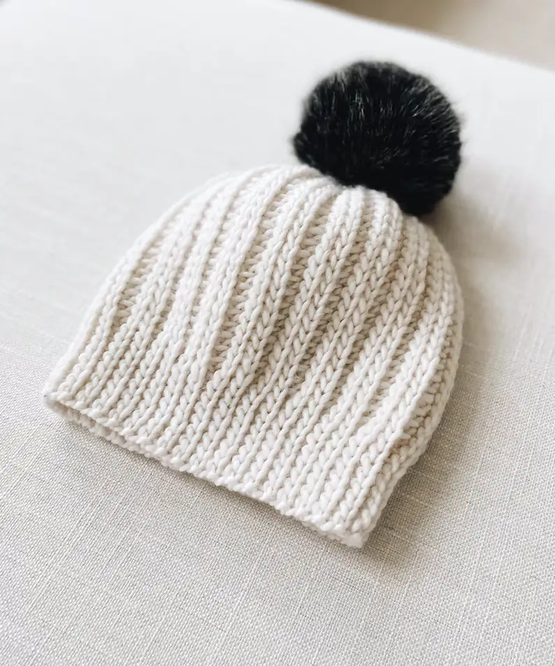 Ribbed, Knit look hat