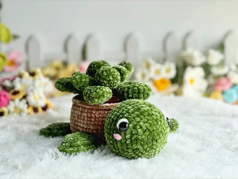 Succulent Turtle Crochet Pattern