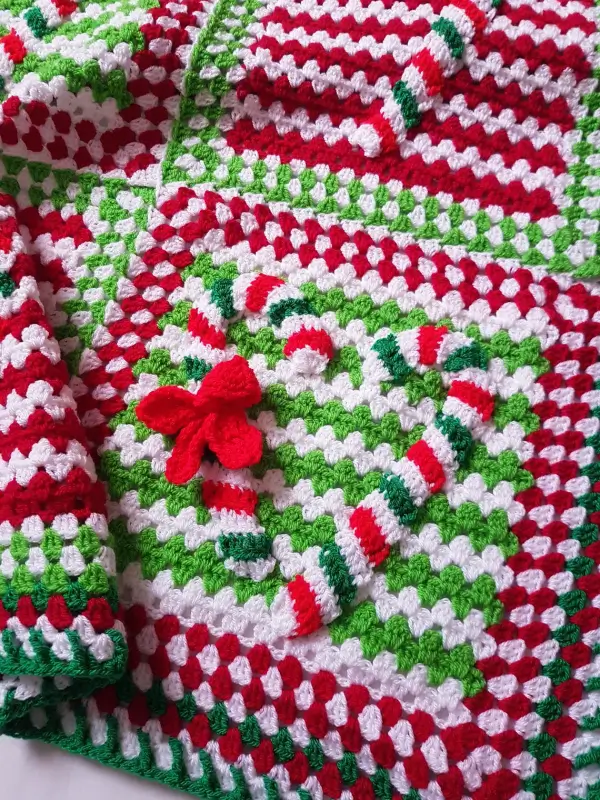 Candy Cane Lane Afghan Blanket