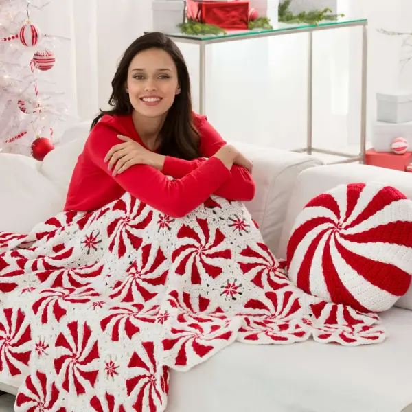 PEPPERMINT THROW AND PILLOW