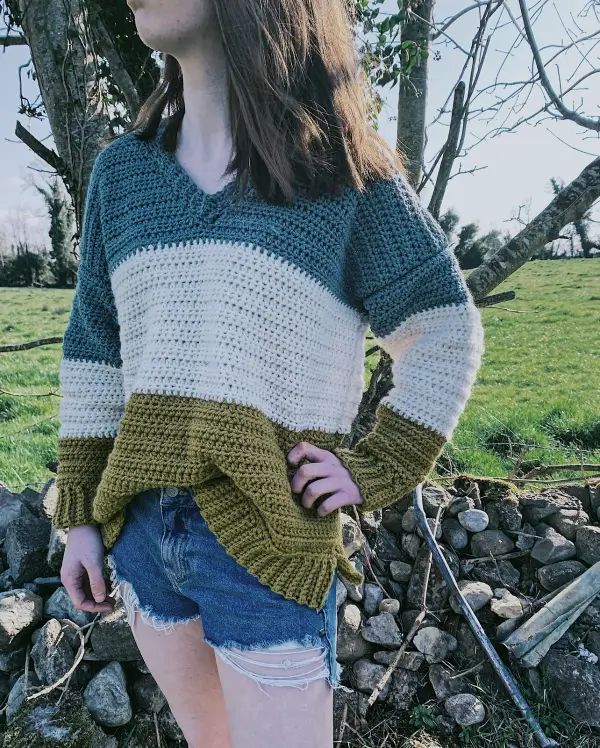 Oversized V Neck Sweater