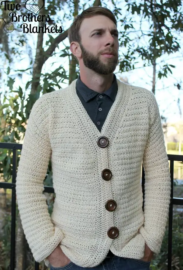 Crochet Men’s Cardigan