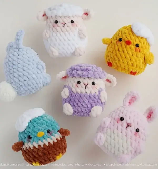 Easter Egg Animals Chick Lamb Bunny Duck