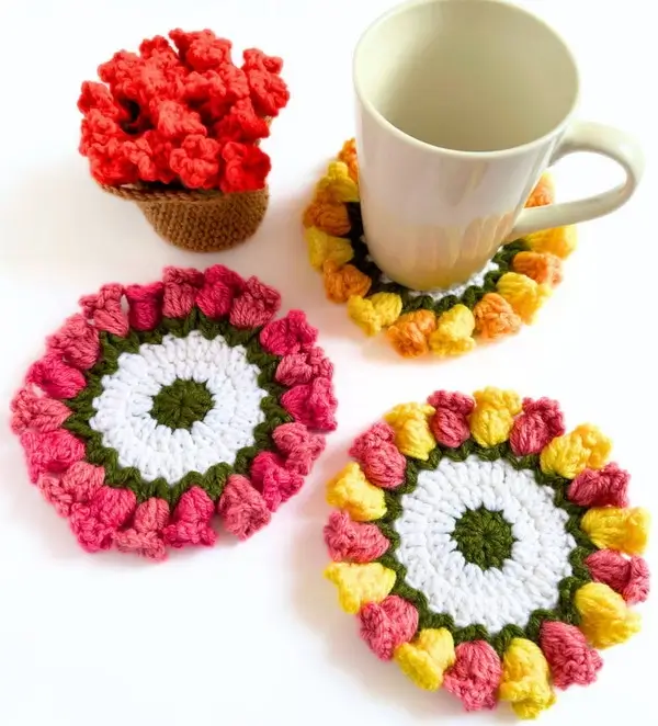 Flower Pot Coaster Set