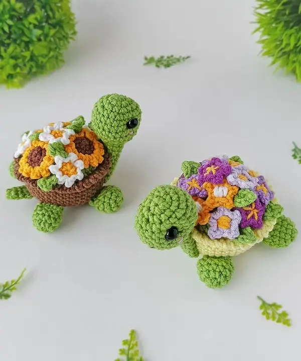 Turtle with Flowers