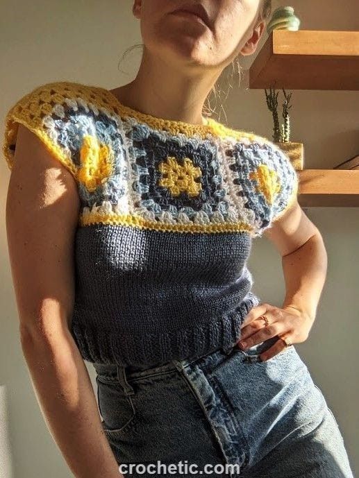 Beautiful New And Latest Crocheting Knitting Peplum Granny Top