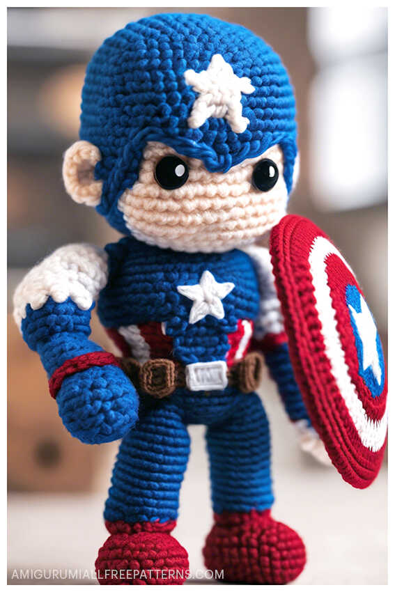 Captain America Doll Amigurumi Crochet Free Pattern