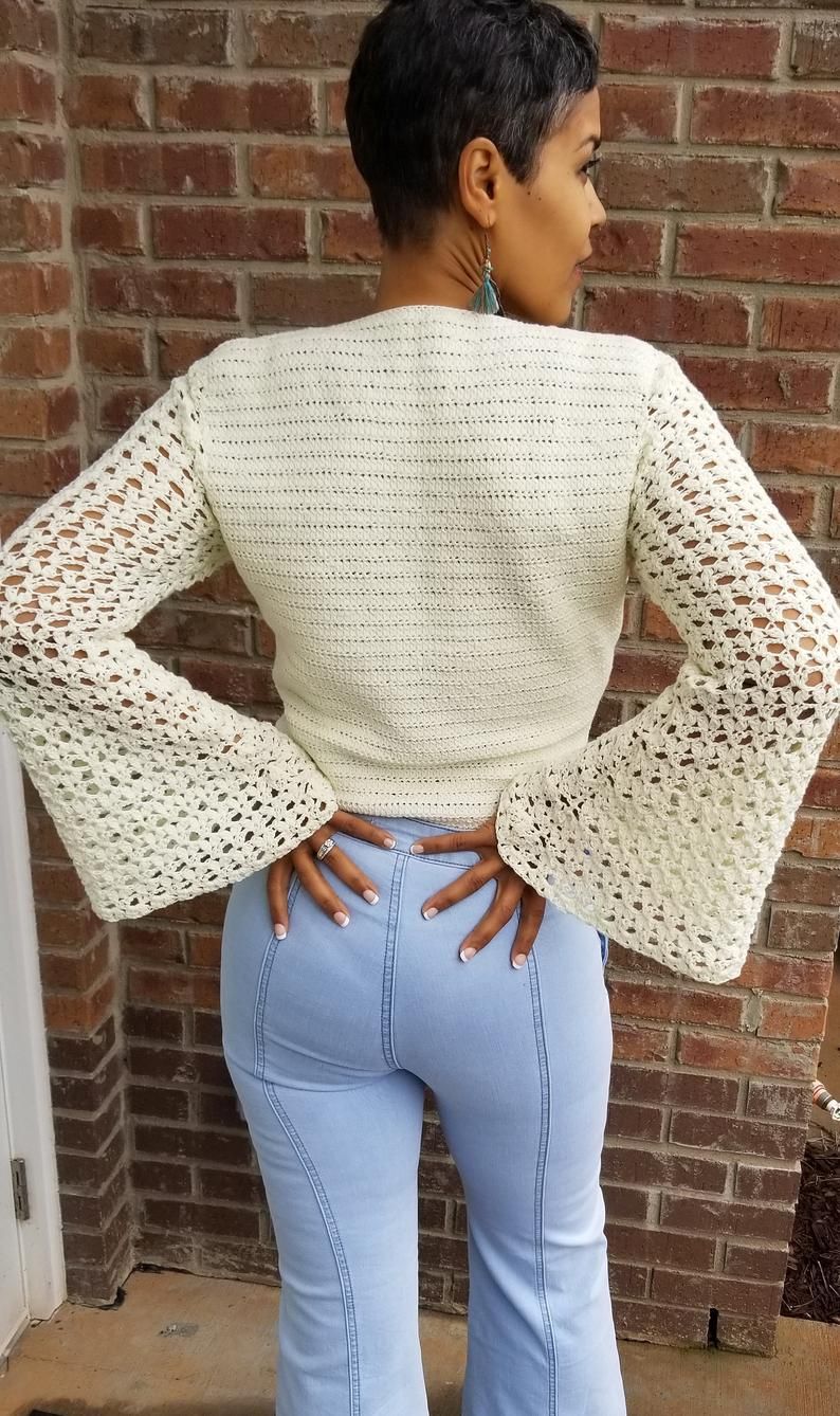 Crochet Top Pattern Crochet Clothing Pattern Bell Sleeve