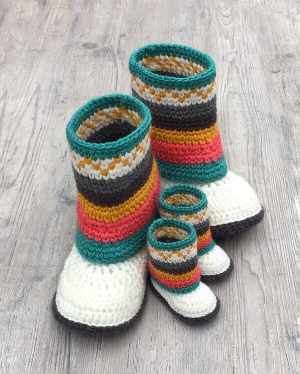 Fair Isle Mukluk Booties