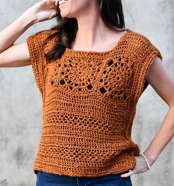 Simple Crochet Sleeveless Top