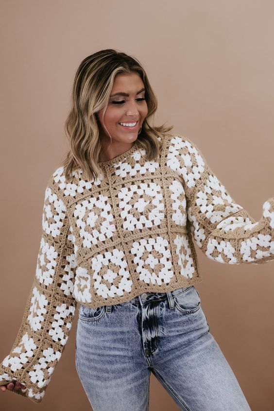 Catch You Later Crochet Sweater, Taupe